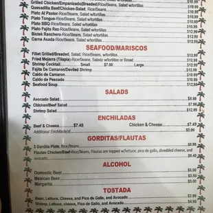 menu