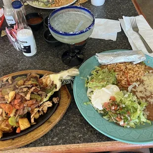 Hawaiian fajitas and a lime margarita