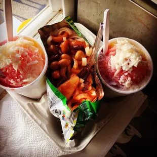 Tostilocos and best raspados [aka SnowCones]