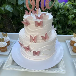 First birthday cake, butterfly theme