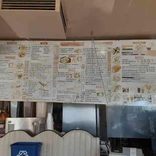 Menu with 2022 prices.
