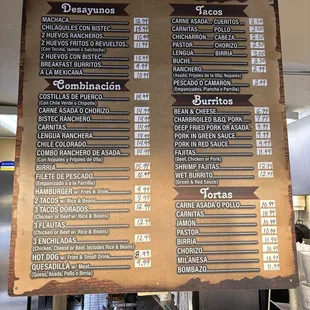 menu