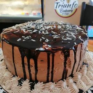 a chocolate cake