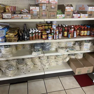 shelves of food and condiments