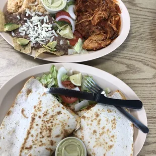 Chicken quesadilla and chicken plate (do not recommend)
