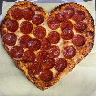 Heart Shaped Pepperoni Pizza