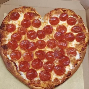 Heart shaped Medium Pepperoni Pizza