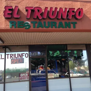 the front of the restaurant