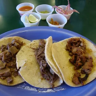 My Tacos order and the condiments I choose to have, Taqueria El Trompito @ 1570 W. 70th Ave, Denver, CO 80221