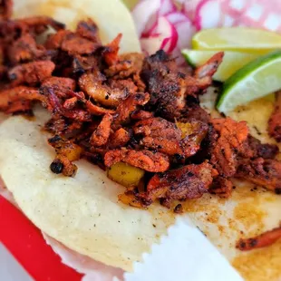 a plate of mexican food