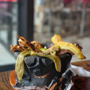 a bowl of food on a table