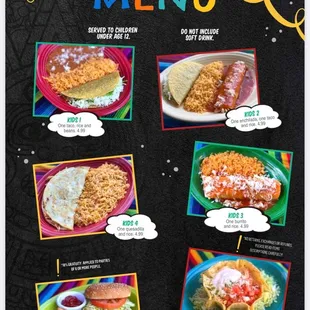 Kid's menu
