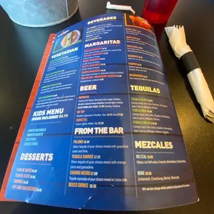 the menu