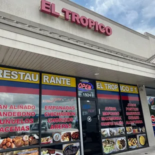 the front of the restaurant