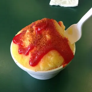 Pineapple with chamoy and Lucas. :p