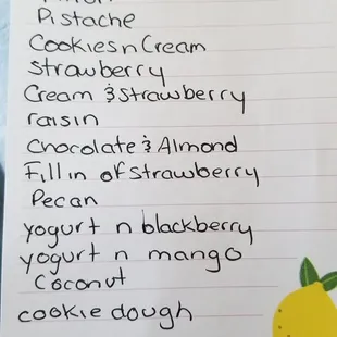Popsicle flavors