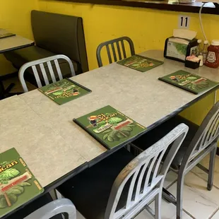 Table set up ready for customers