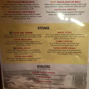 Full menu