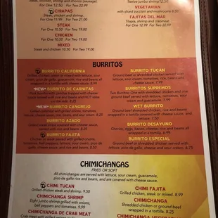 Full menu