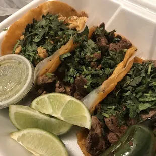 chicken/asada tacos