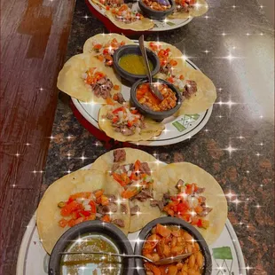 plates of food on a counter