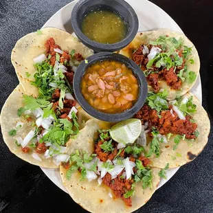 a plate of tacos