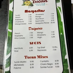 the menu
