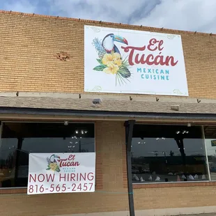 the front of the restaurant