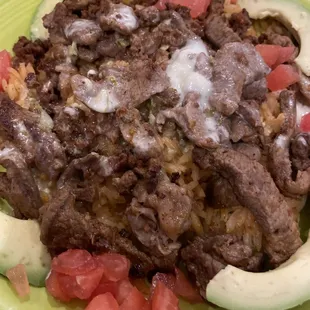 Steak &amp; rice dish