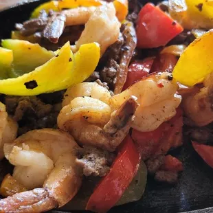 Trying out their fajitas