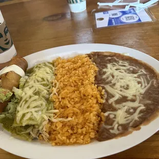 Flauta and Enchilada plate