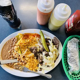 a plate of mexican food