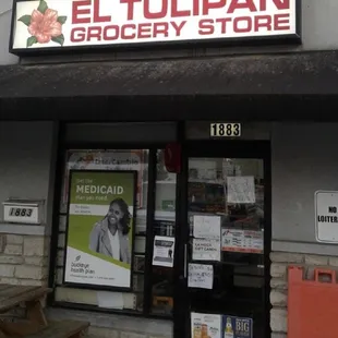 the front of the store
