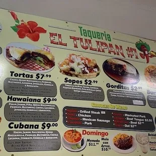 Menu (cant promise the same prices via delivery)