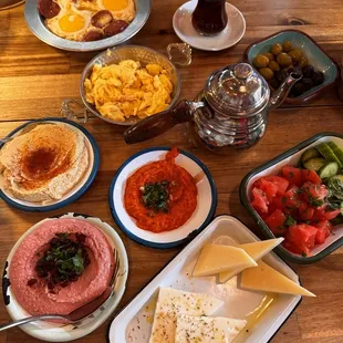 Turkish breakfast with hummus