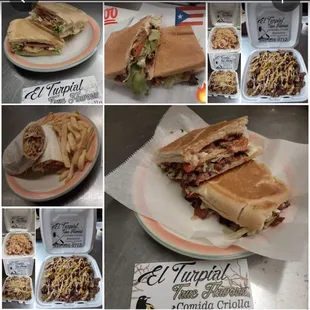 a variety of sandwiches