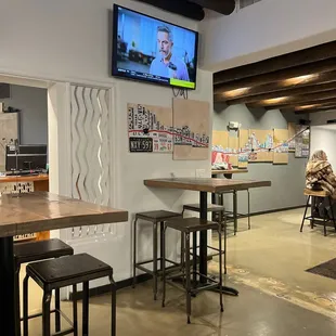 the bar and the television