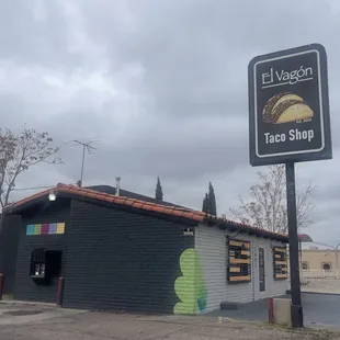 Exterior with sign