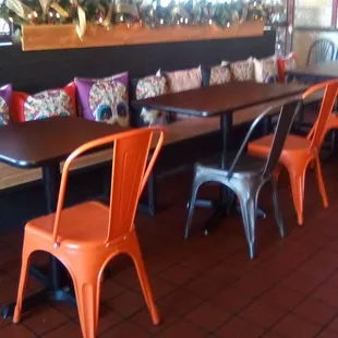 Inside the little El Vagon Tacos restaurant.