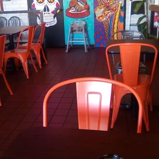 Inside El Vagon...small but clean and bright.