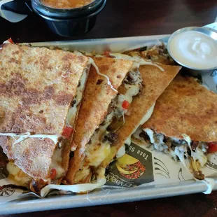 Flaxseed Keto Quesadilla with Alambre