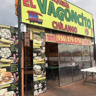 the front of the restaurant