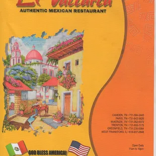 El Vallarta Camden Menu Cover