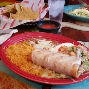 Beef Chimichanga dinner