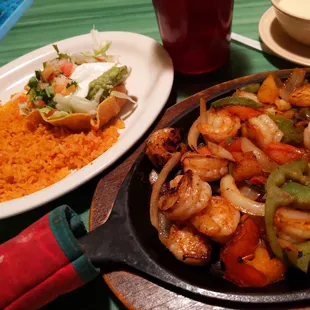 Shrimp fajitas