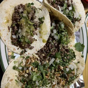 Steak &amp; chicken tacos