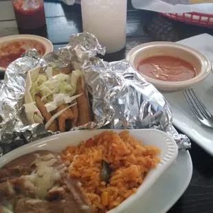 a plate of mexican food