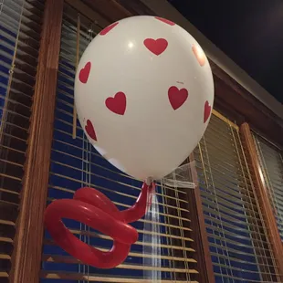Cute little Valentine decoration on our table for dinner.