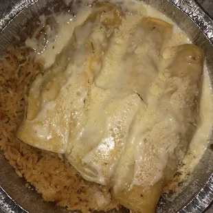Enchiladas Suizas, chicken (takeout)