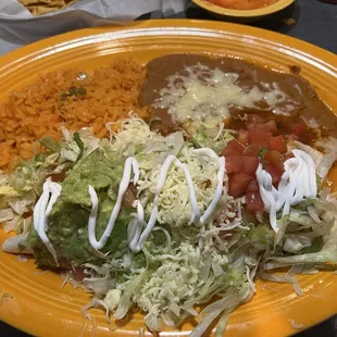 Super Burrito with Rice and Refried Beans.